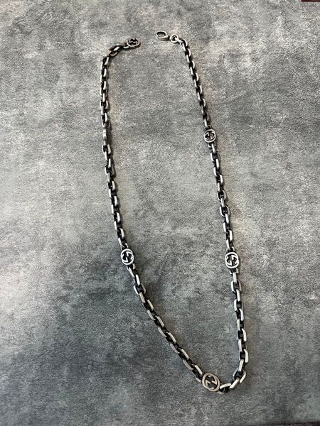 GUCCI インターロッキングG チェーンネックレス スターリングシルバー925