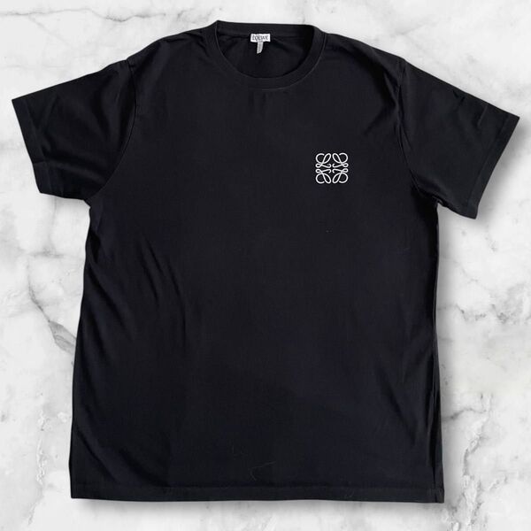 LOEWE ロエベ アナグラム刺繍 Tシャツ/L/コットン/BLK 黒