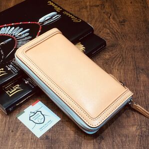 サドルレザー ラウンドファスナー メンズ財布 長財布 本革 ハンドメイド YKK 送料無料 牛革 新品 未使用 革財布 手縫い