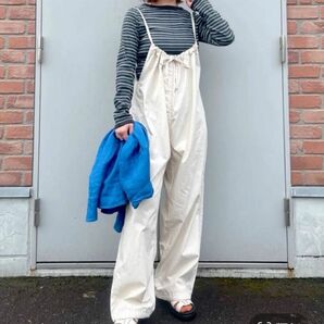 niko and ニコアンド オーバーオール サロペット コットン ミリタリー パンツ