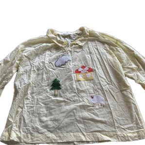 Ne-net ネネット ブラウス コットン チュニック シャツカットソー トップス チュニック 刺繍ワッペン