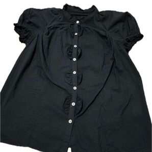 TSUMORICHISATOツモリチサト ブラウス 半袖 シャツ フリル ブラック スタディオクリップ トップス