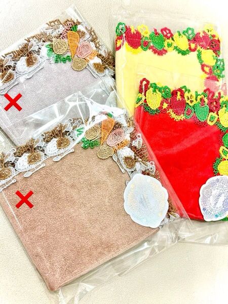 新品未開封 パプリカ 赤 近沢レース ハンカチ