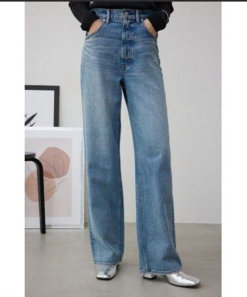 AZUL BY MOUSSY ハイウエスト ワイド デニム