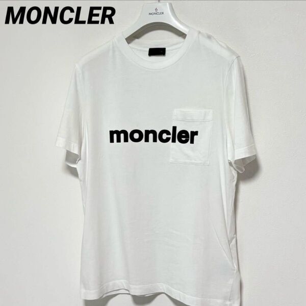 MONCLER モンクレール Tシャツ ホワイト ワッペン 胸ロゴ 国内正規品