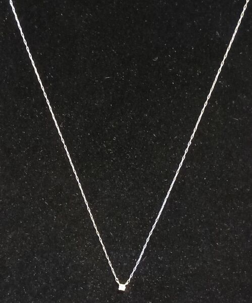 美品 K18 18金 WG 一粒 ダイヤモンド ネックレス 0.05ct 0.6g レディース 女性用