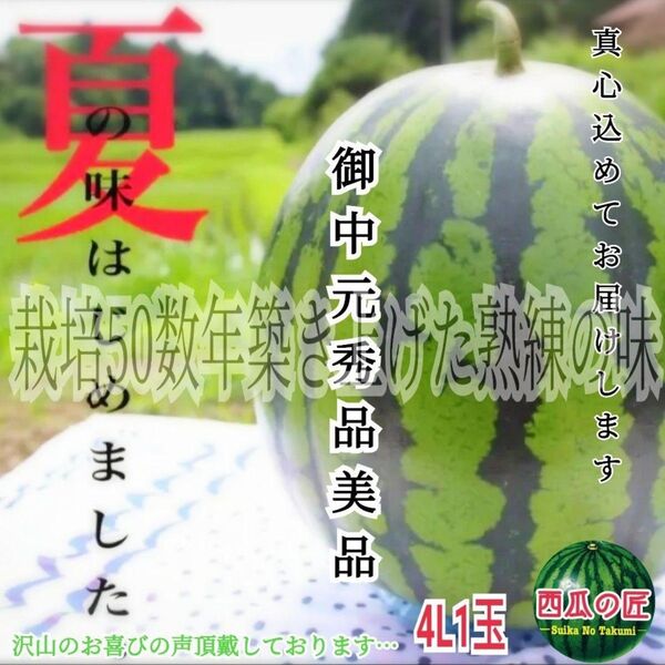 6/20頃迄!大切な方へ…真心込めてお届け 西瓜の匠厳選某ブランド西瓜(美品果肉詰り厳選品/御中元シール付き/箱名入れ承ります)