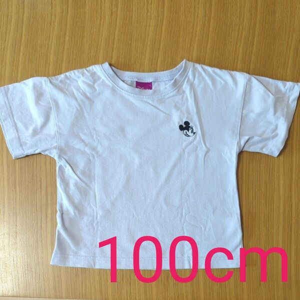 ミニーマウス刺繍 半袖Tシャツ 100cm
