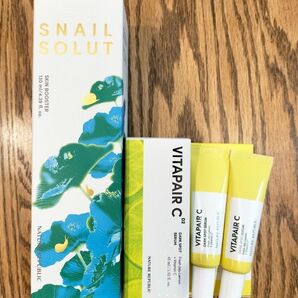 【特典付き!】ネイチャーリパブリック スネイルソリューションスキンブースター130ml・ビタペアCダークスポットセラム45ml