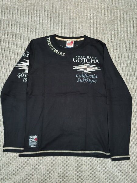 ② Gotcha ガッチャ 長袖Tシャツ サイズM G-LAND ロンT ブラック サーフィン アメカジ