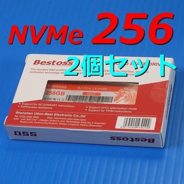 【SSD 256GB 2個セット】Bestoss GM228 M.2 NVMe PCIe Gen3