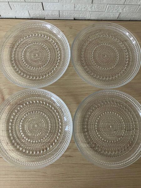 中古 iittala イッタラ カステヘルミ KASTEHELMI 17cm plate クリア 4点