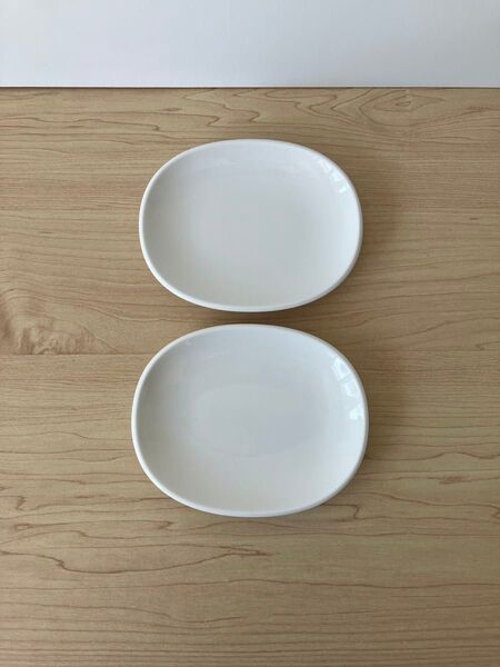使用品 イッタラ iittala 14cm×11cm ホワイト 白 お皿 取り皿 ペア 2個