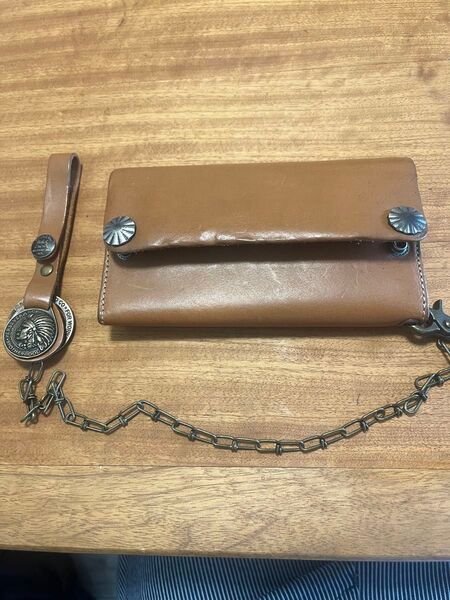 rrl コンチョウォレット ウォレットチェーン付き長財布 財布 ダブルアールエル
