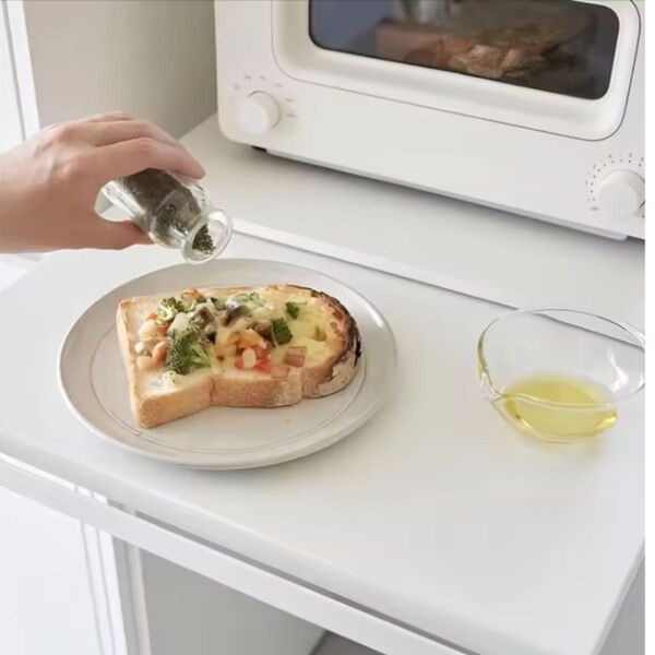 レンジ 炊飯器 レンジ下スライドトレー 伸縮式スライドトレー スライドテーブル テーブルトレー 作業台 キッチンラック ホワイト