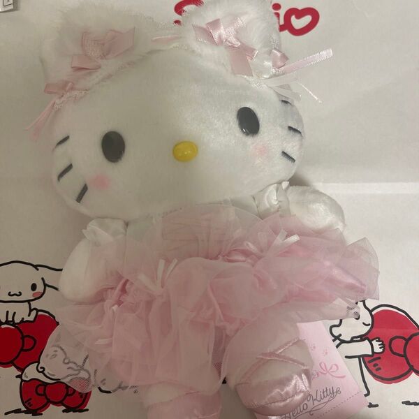 新品 ハローキティ ぬいぐるみ(白猫バレリーナ)