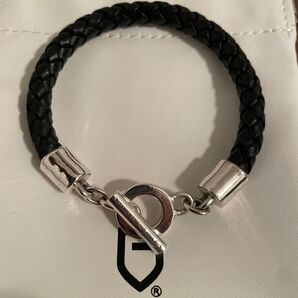 GARNI ブラックレザーブレスレット ガルニ シルバー 編み込みタイプ
