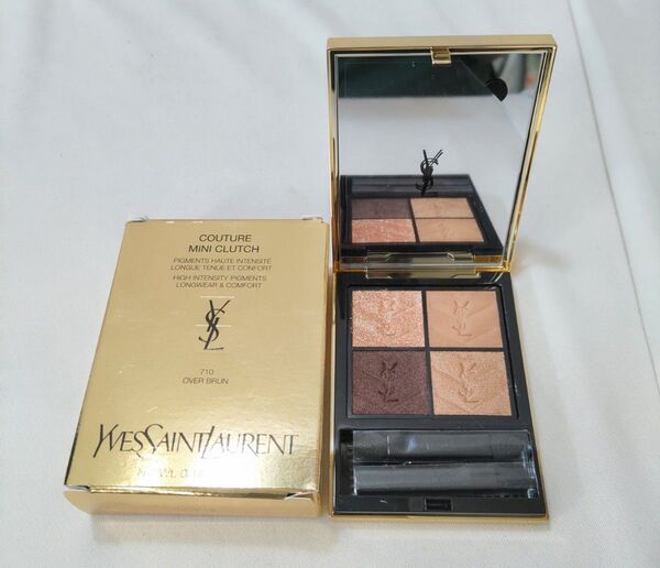 【ほぼ未使用】イヴ・サンローラン クチュール ミニ クラッチ #710 オーバー ブラン アイシャドウ YSL
