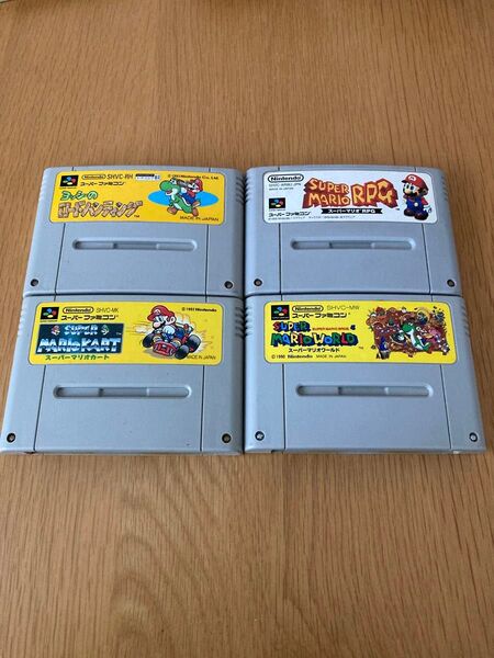 【起動確認済】スーパーマリオワールド マリオカート マリオRPG ヨッシーのロードハンティング ソフトのみ 4本セット SFC