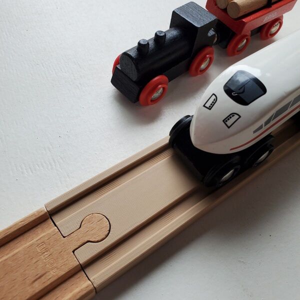 BRIO(ブリオ)レール対応 凹凹凸凸 メス オス連結パーツ ロングレールセット