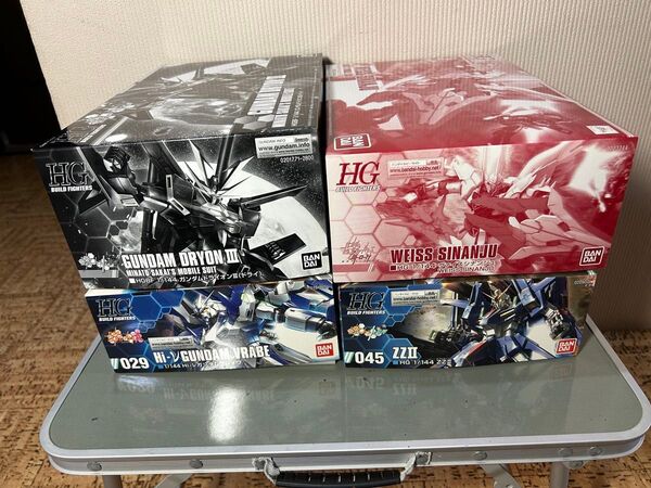 HGガンダムビルド系4体セット Hi-νガンダムヴレイブ ZZⅡ ドライオンⅢ ヴァイスシナンジュ 未組立