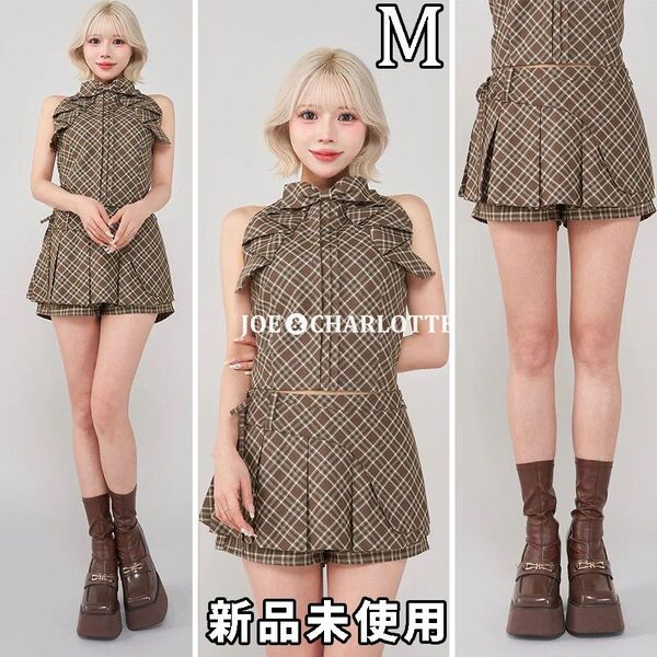 ダーリッチ darich チェックスカートライクショートパンツ ブラウン M