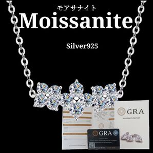 モアサナイト 人工宝石 ダイヤ ダイヤモンド フラワー ネックレス 花