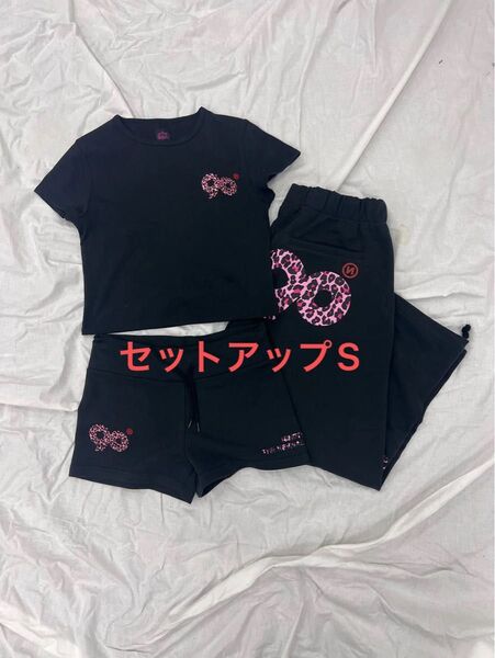 9090 girl Logo Girl Cropped Tee x Pants x shorts Sサイズ