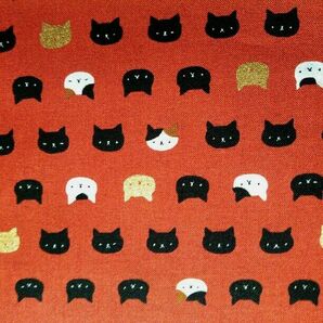黒猫フェイス柄♪豪華金彩☆和柄☆キルトゲイト
