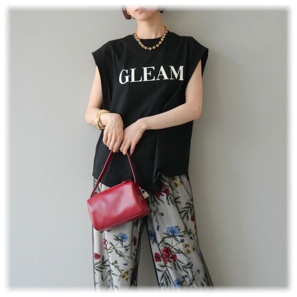新品 バックラベルロゴプリントUSAコットンTシャツ/ブラック lumier
