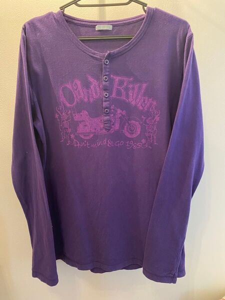 長袖Tシャツ パープル メンズ