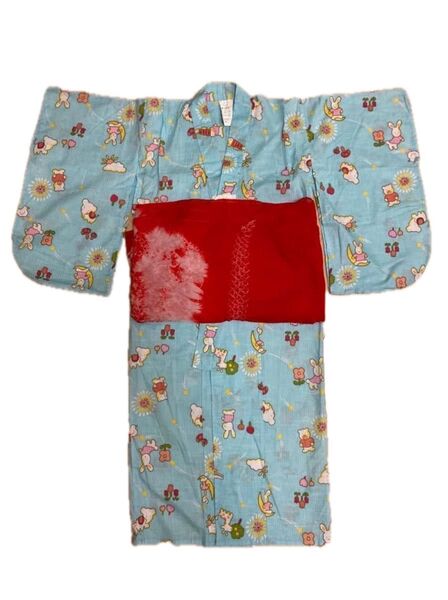 女の子ゆかた 浴衣 帯付き綿100% キッズ 浴衣セット 花柄 女児 子供用 和装