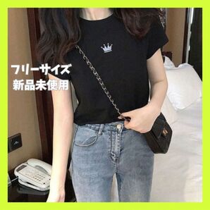 【新品未使用】 Tシャツ 黒 シンプル 半袖 Mサイズ