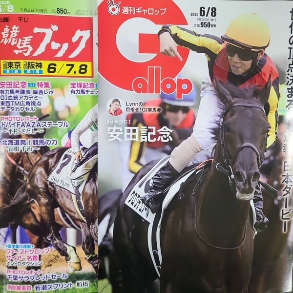匿名!送料無料!競馬、ギャロップ、ブック2025年6月8日 2つセット
