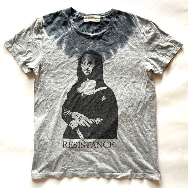 VIRGO REBEL ARMY ヴァルゴ モナリザモチーフプリント Tシャツ グレー 中古 半袖Tシャツ クルーネック