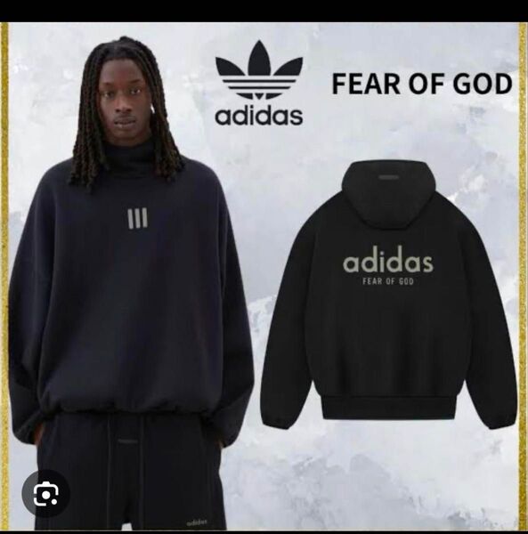 限定値下げ adidas×FEAR OF GODアディダス フィアオブゴッド コラボ バックロゴ パーカー FOGエフオージー