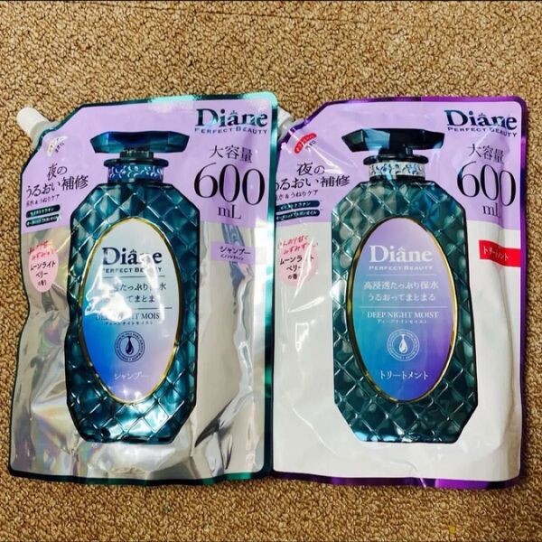 ダイアン パーフェクトビューティー ディープナイトモイスト シャンプー&トリートメント 詰め替え用のセット 各600ml
