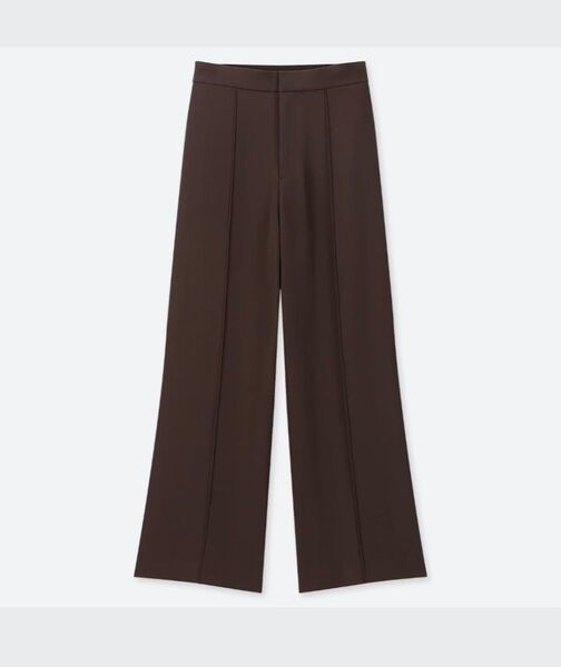 UNIQLOハイウエストドレープワイドストレートパンツサイズM(丈標準68~70cm)420349ダークブラウン