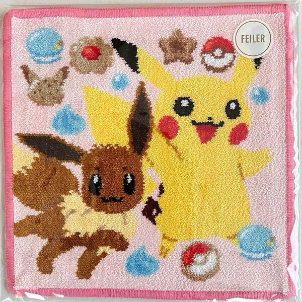 【匿名配送】フェイラー ポケモン コラボ 第二弾 ハンカチ 抽選販売 ピンク ピカチュウ イーブイ タオルハンカチ
