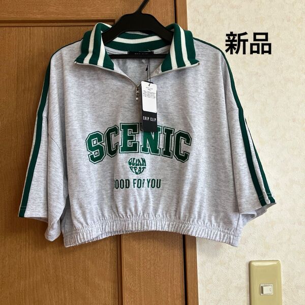 新品 レディース 袖ライン ロゴtシャツ 半袖Tシャツ タグ付き 夏服 夏物 CHIP CLIP