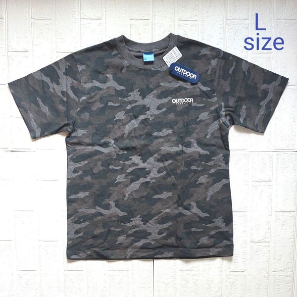 【新品】タグつき OUTDOOR アウトドア 半袖Tシャツ サイズL メンズ 迷彩 カモ柄 ワイルド ゆったり
