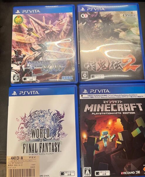 psvita ソフト マインクラフト ワールドオブファイナルファンタジー ファンタジースターオンライン 討鬼伝2