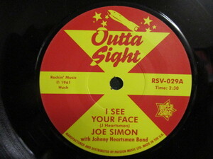 Joe Simon ： I See Your Face 7'' / 45s ★ Early 60's ノーザンソウル 再発 ☆ c/w Leon Peterson - Searching // 落札5点で送料無料