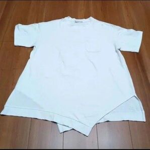 レディース★ 半袖Tシャツ★ ホワイト★アシメ★ Tシャツ★Lサイズ