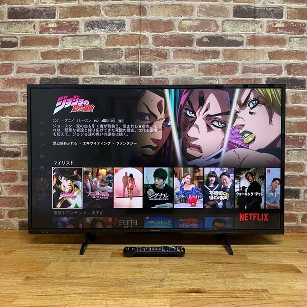 パナソニック 43インチ 4Kダブルチューナー内蔵 液晶テレビ スマートビエラ TH-43GX755 2020年製 動画アプリ搭載