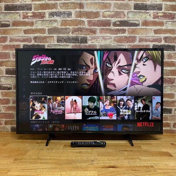 パナソニック 43インチ 4Kダブルチューナー内蔵 液晶テレビ スマートビエラ TH-43GX755 2020年製 動画アプリ搭載