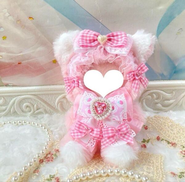 10〜14cm おすわり着ぐるみ ねこ ハンドメイド ぬい服 ぬいぐるみ