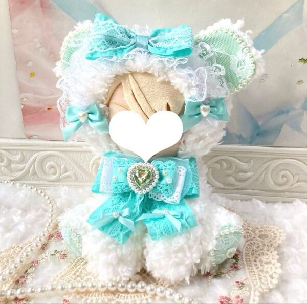 おすわり着ぐるみ 16cm ハンドメイド くま ぬい服 ぬいぐるみ