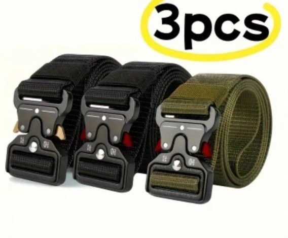 3本セット タクティカルベルト メンズ ワンタッチベルト ミリタリー 即日発送