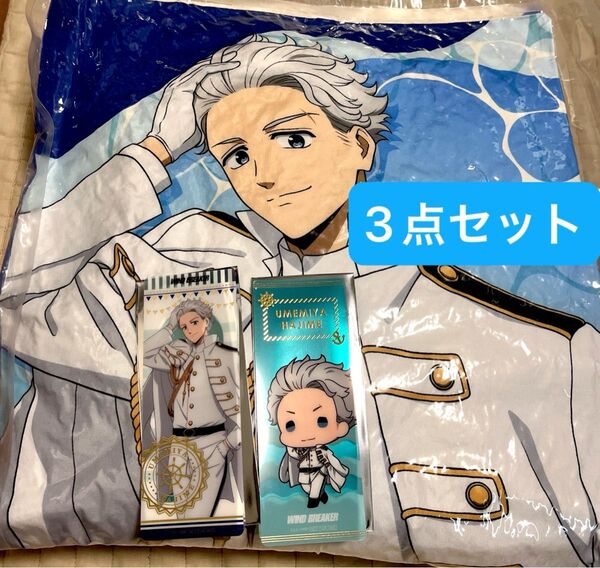 【3点セット】WIND BREAKER GiGO限定 ビッグクッション 箔押しクリアしおり セット 梅宮一